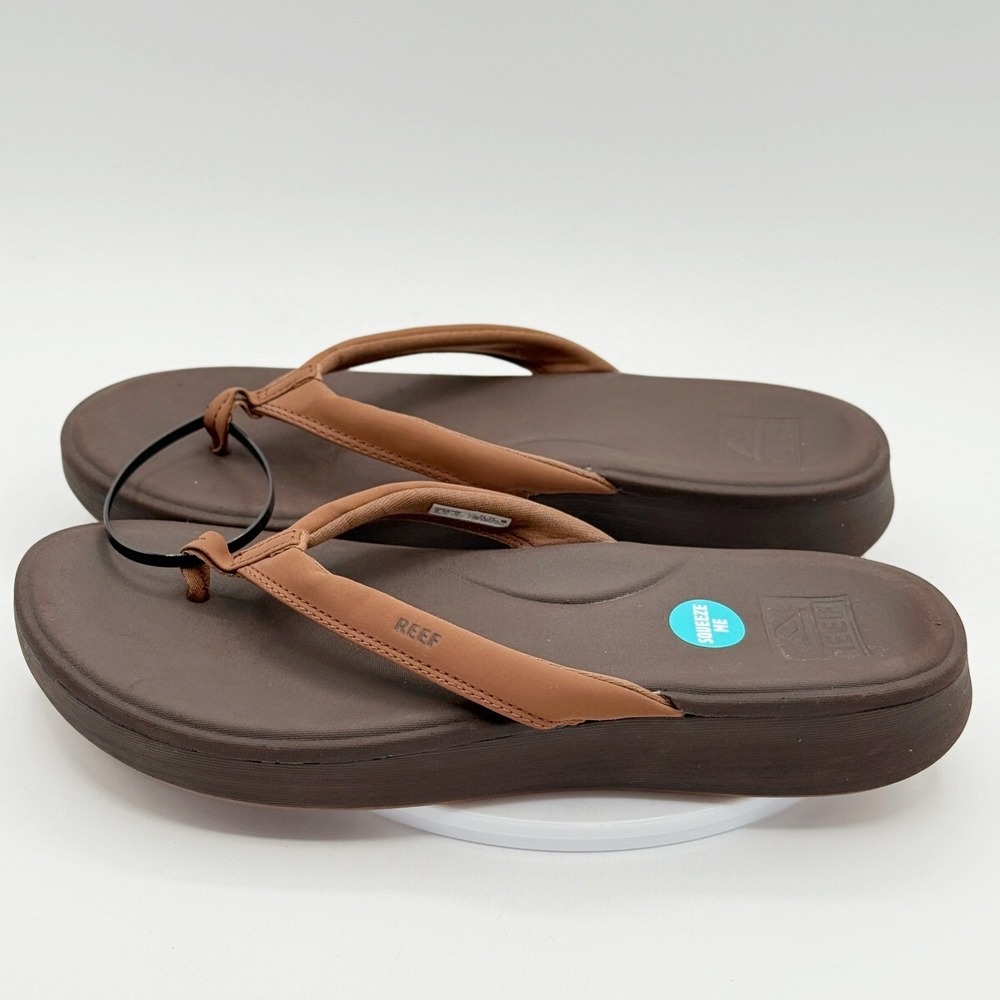 Reef Cushion Cloud Flip Flop Platform Sandals Size 10 Brown NEW